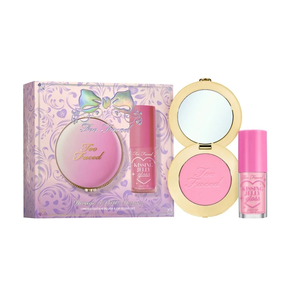 🌺Too Faced Dream A Little Dream Blush & Lip Gloss Set Pink Blush